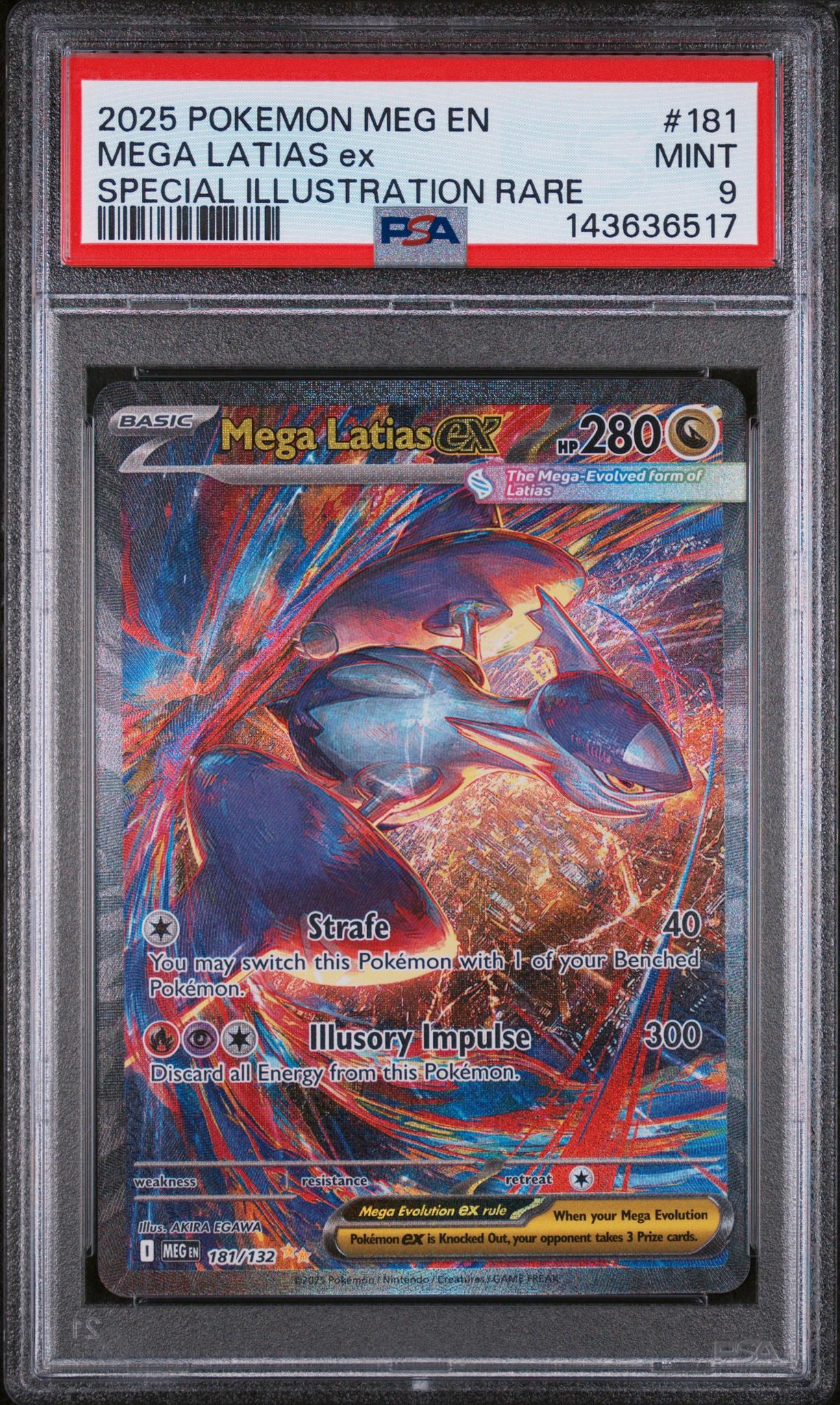 2025 Pokemon Mega Evolution Special Illustration Rare Mega Latias Ex #181 PSA 9