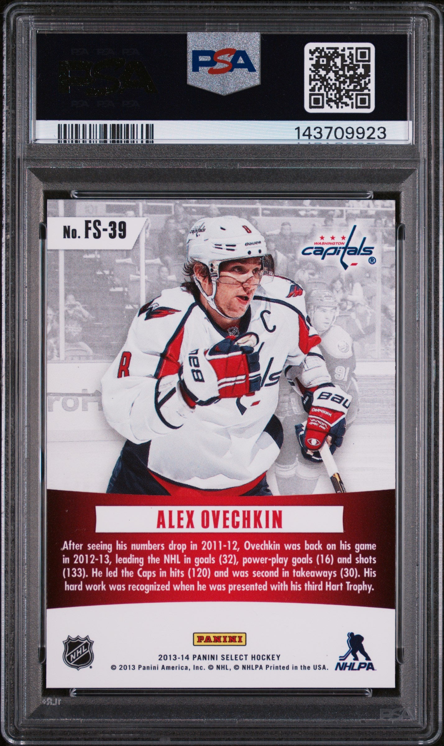 2013 Panini Select Fire On Ice Stars Alexander Ovechkin #FS-39 PSA 10