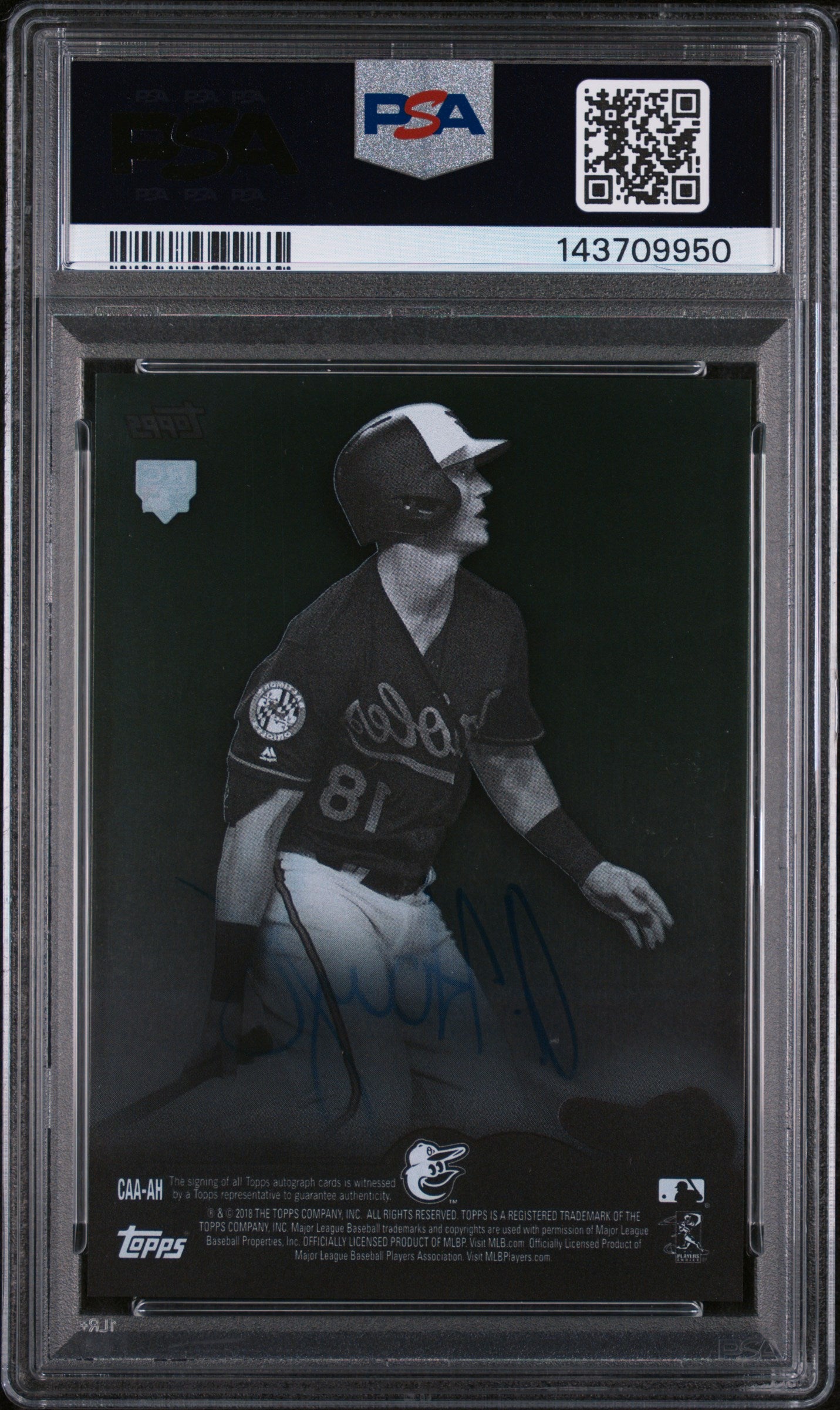 2018 Topps Clearly Authentic Autograph Austin Hays #AH PSA 9