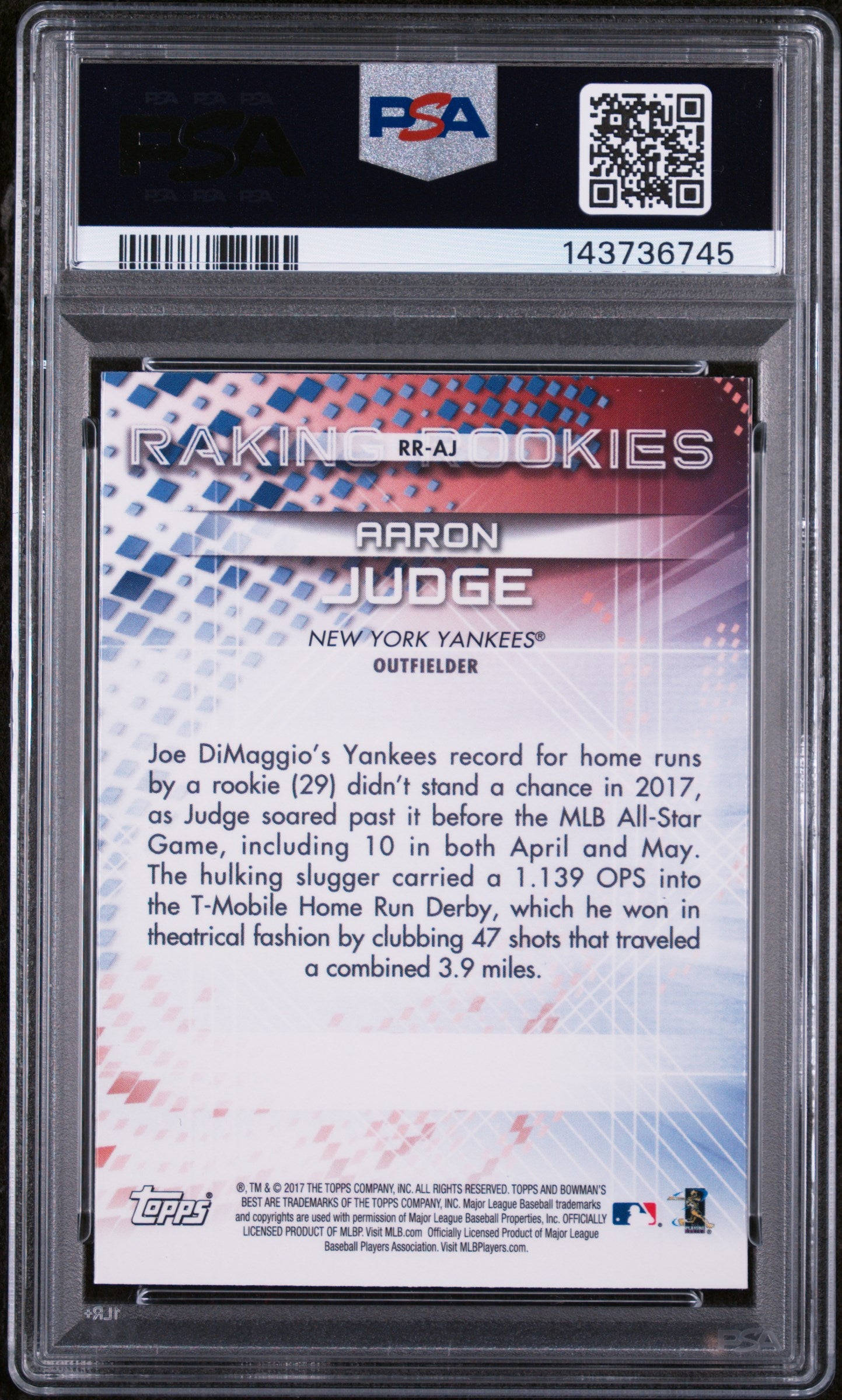 2017 Bowman's Best Raking Rookies Aaron Judge #RRAJ PSA 10
