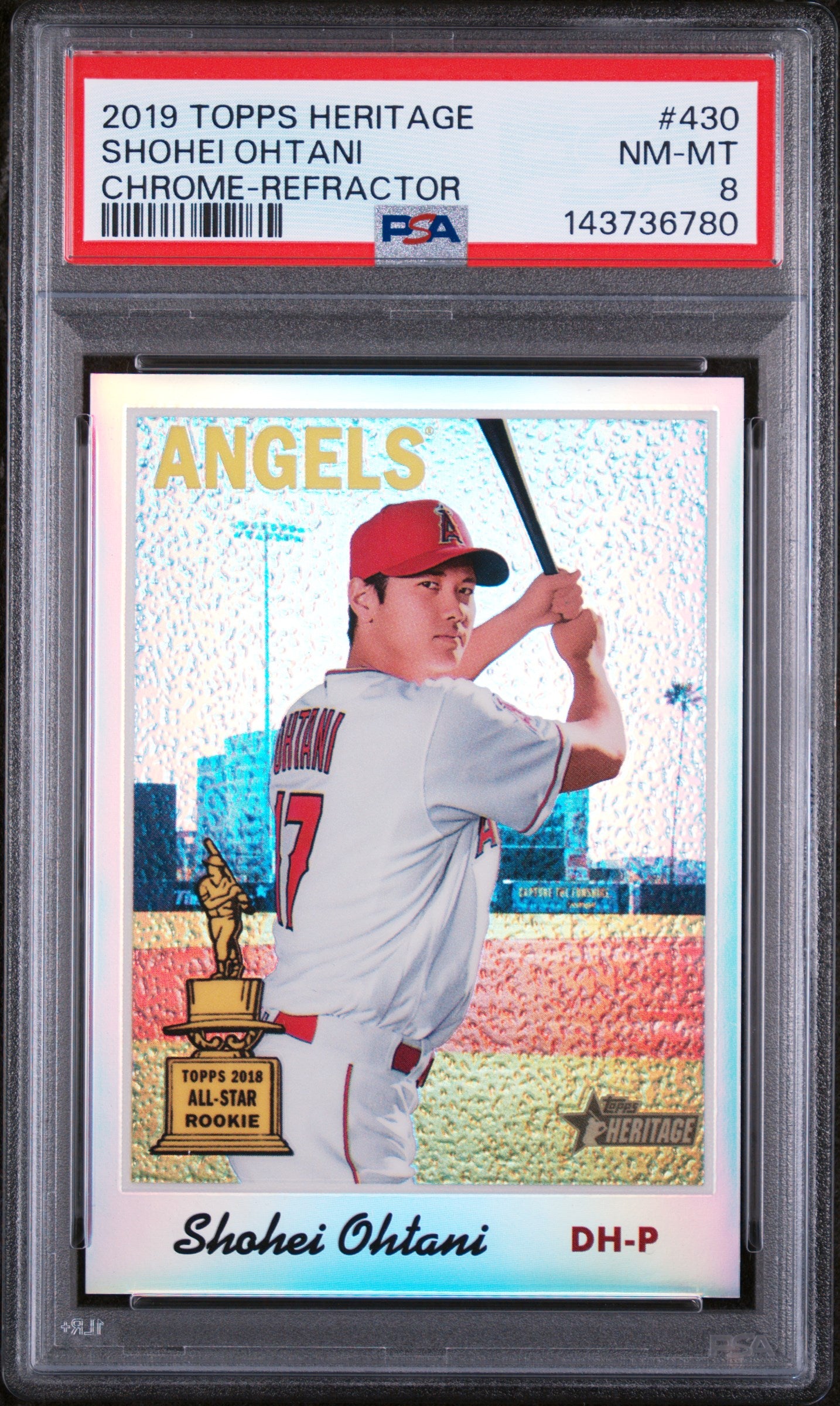 2019 Topps Heritage Chrome Refractor Shohei Ohtani #THC430 /570 PSA 8