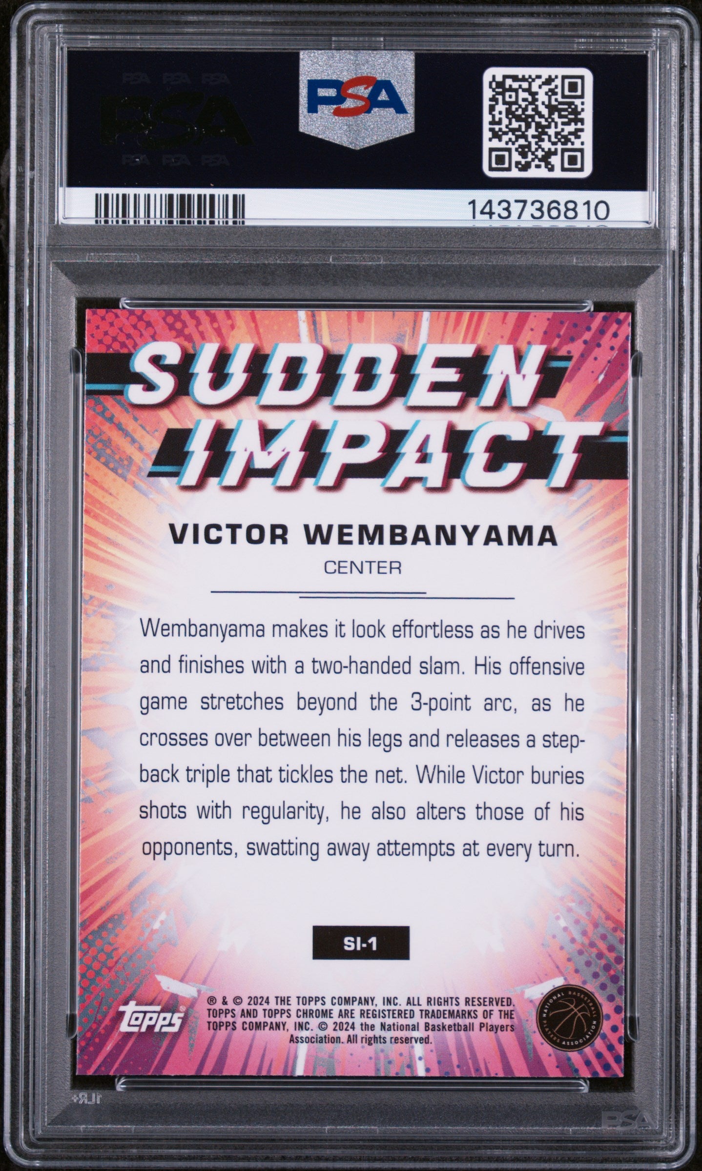 2023 Topps Chrome Sudden Impact Victor Wembanyama #SI1 PSA 10