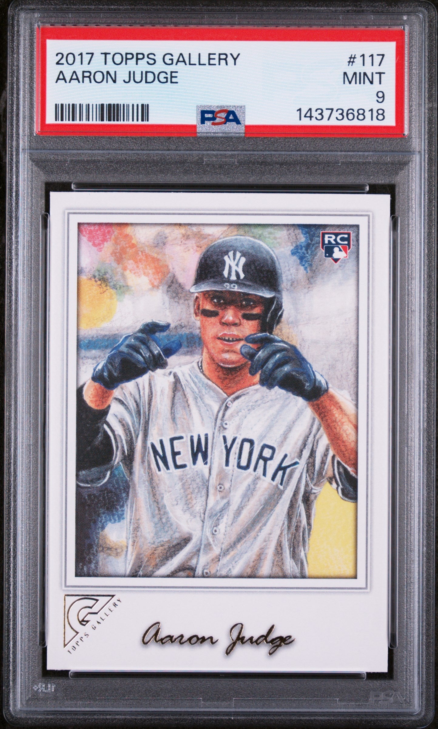 2017 Topps Gallery Aaron Judge #117 PSA 9