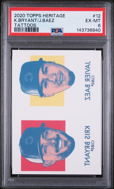 2020 Topps Heritage Tattoos Kris Bryant/Javier Baez #12 PSA 6