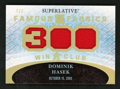 2015 Superlative Famous Fabrics 300 Win Club Dominik Hasek #3WC-05 1/1