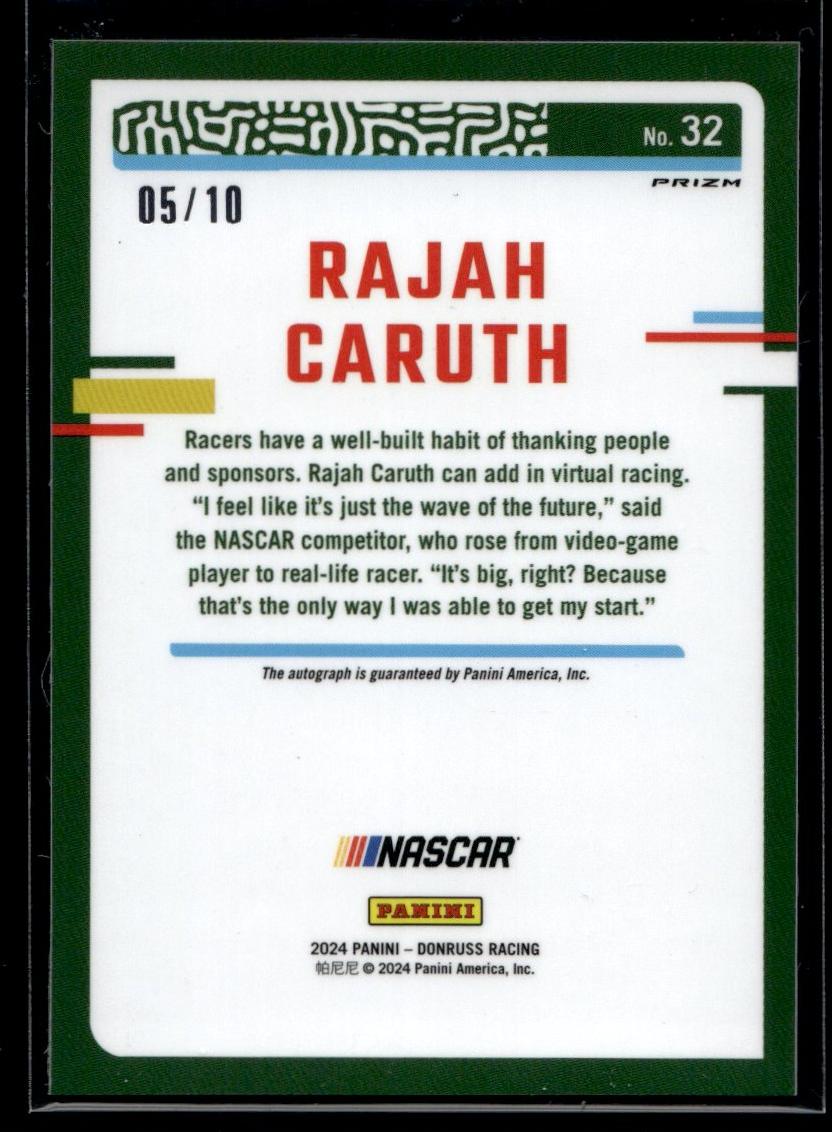 2024 Panini Donruss Prizm Rajah Caruth #32 Auto /10