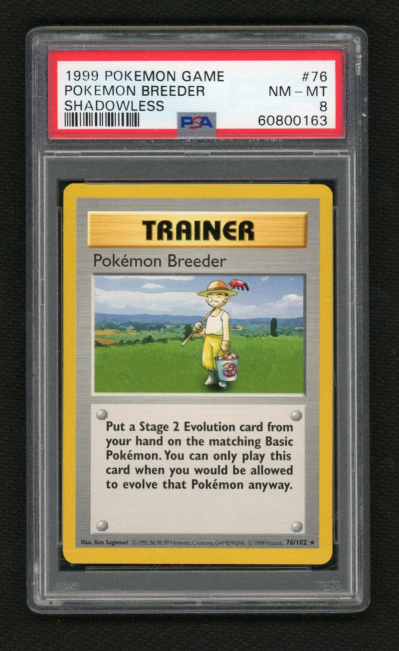 1999 Pokemon Base Set Shadowless Pokemon Breeder #76 PSA 8