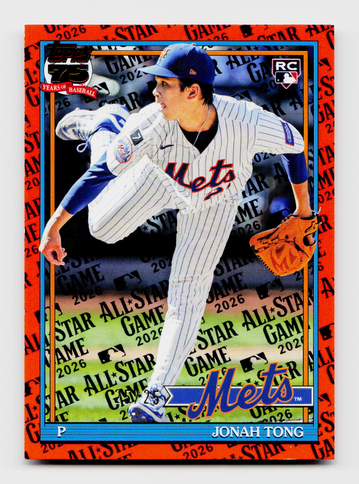 2026 Topps Series Two 1991 All-Star Game Orange /25 Jonah Tong Rookie RC