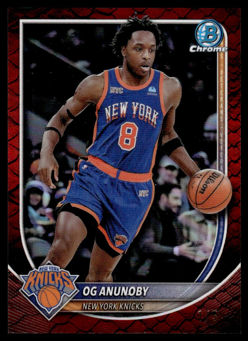 2025 Bowman Chrome #BCV-63 OG Anunoby Red Reptilian SSP /5