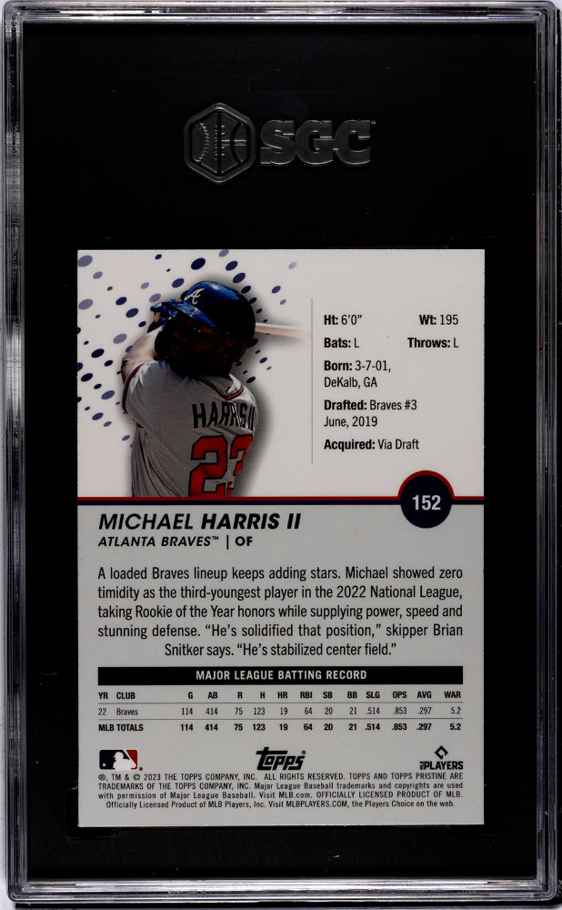 2023 Topps Pristine #152 Michael Harris II Rookie SGC 10