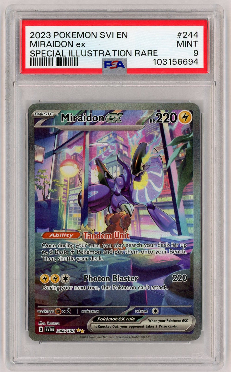 2023 Pokemon Scarlet and Violet Special Illustration Rare Miraidon Ex #244 PSA 9