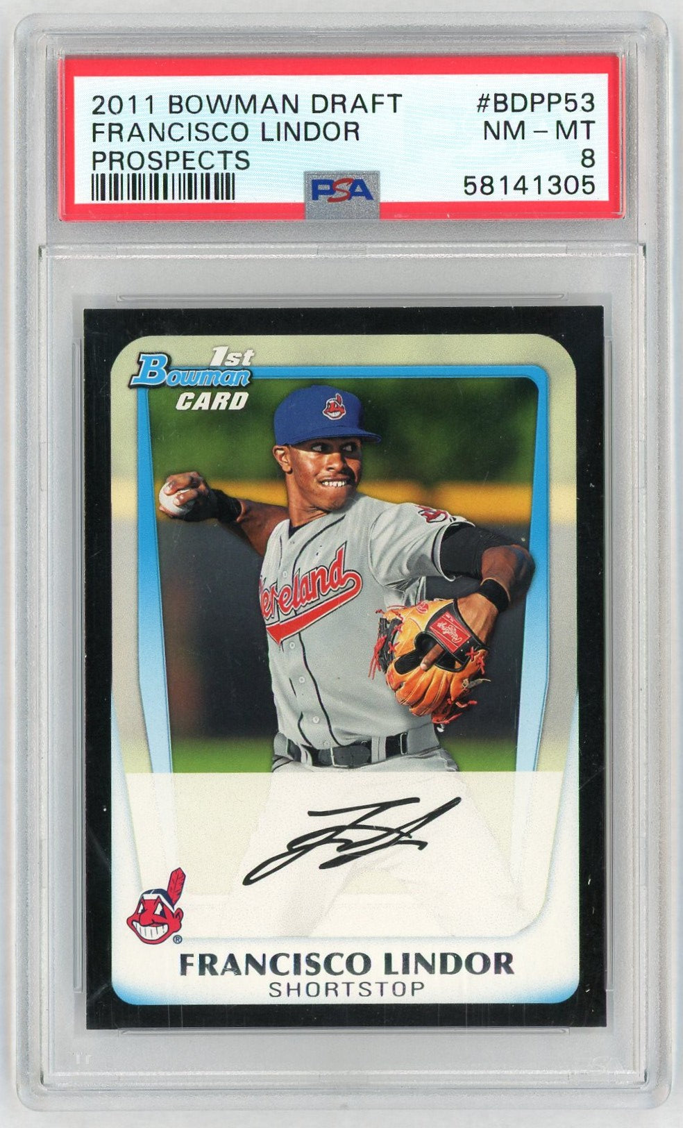 2011 Bowman Draft Picks and Prospects Francisco Lindor #BDPP53 PSA 8