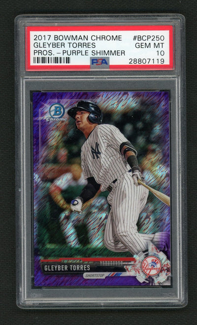 2017 Bowman Chrome Prospect Purple Shimmer Refractor Gleyber Torres #BCP250 PSA 10