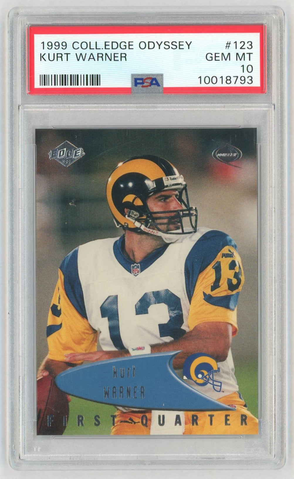 1999 Collector's Edge Odyssey Kurt Warner #123 PSA 10