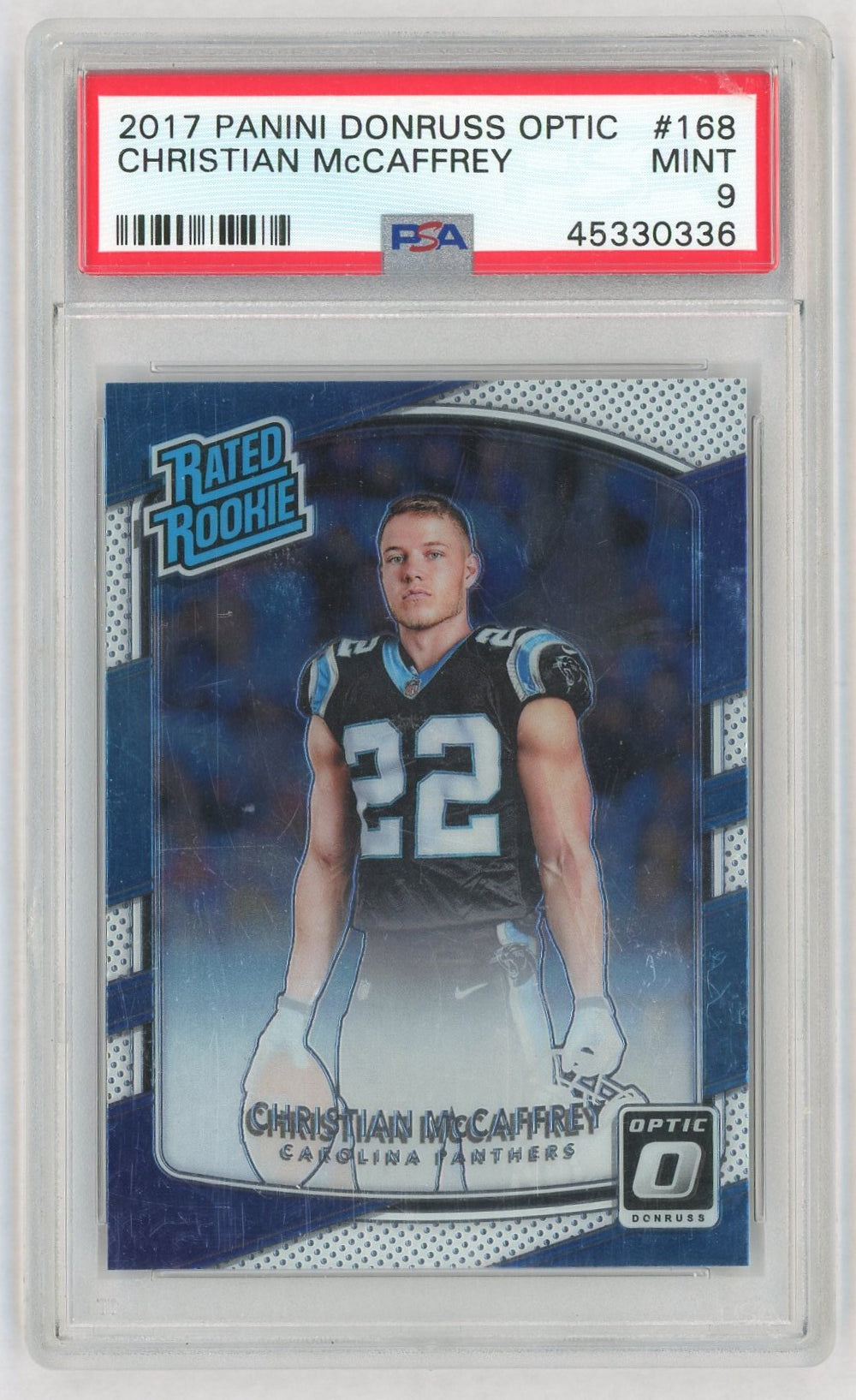 2017 Donruss Optic Rated Rookie Christian Mccaffrey #168 PSA 9