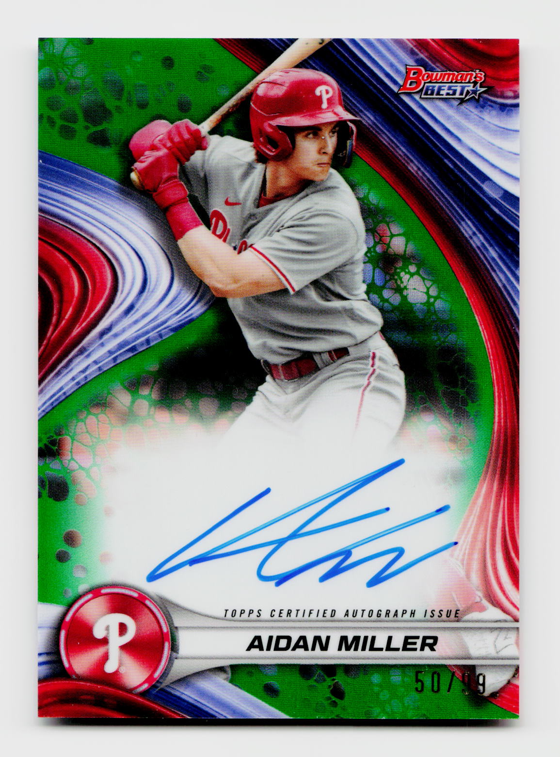 2024 Bowman Best Baseball Aidan Miller Auto /99 Green Refractor