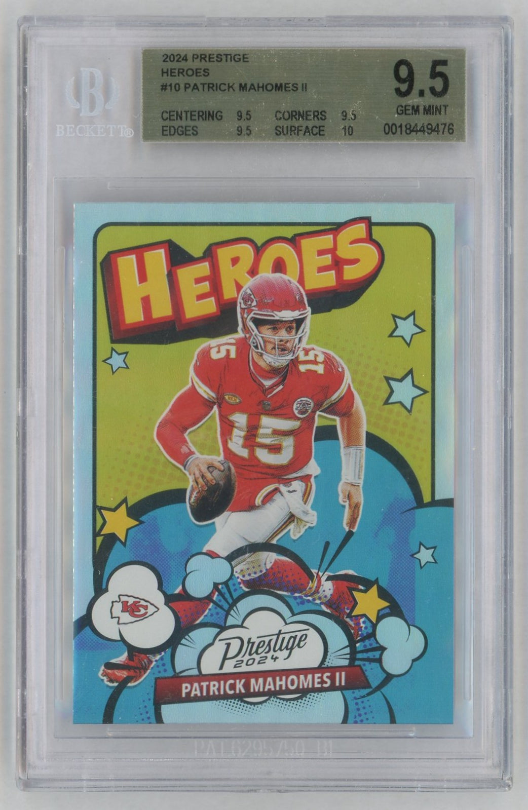 2024 Prestige #10 Patrick Mahomes II Heroes BGS 9.5