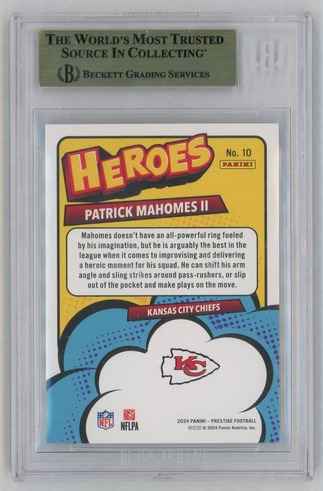 2024 Prestige #10 Patrick Mahomes II Heroes BGS 9.5