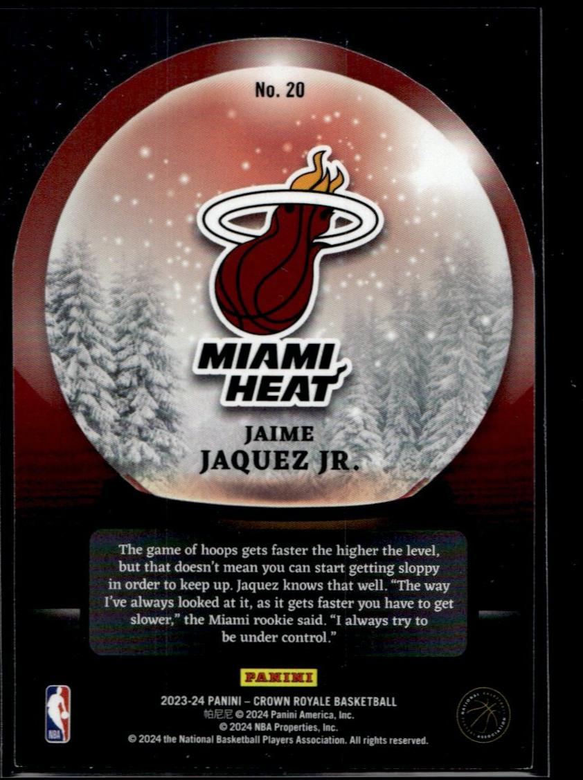 2023 Crown Royale Sno Globe Jaime Jaquez Jr #20 RC /49