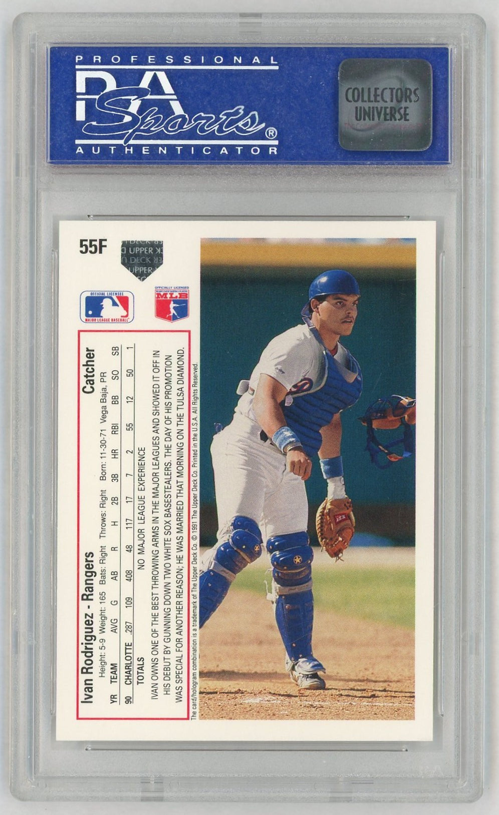 1991 Upper Deck Final Edition Ivan Rodriguez #55F PSA 9