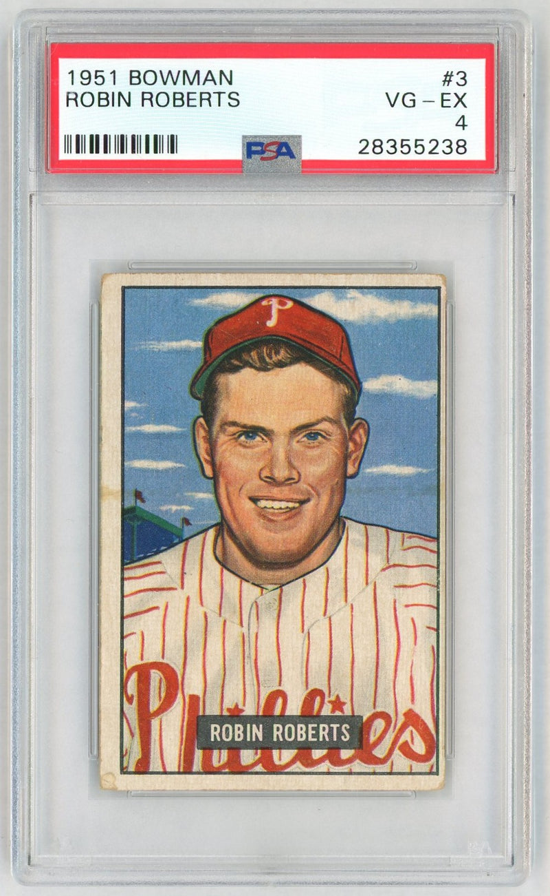 1951 Bowman Robin Roberts #3 PSA 4