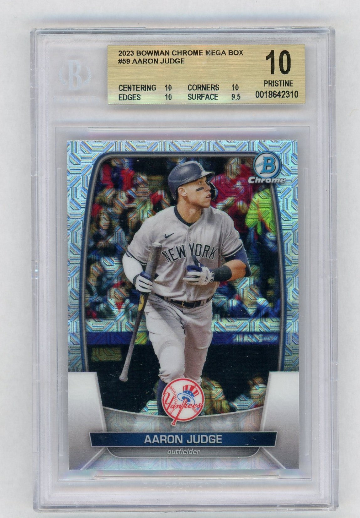 2023 Bowman Chrome Mega Box #59 Aaron Judge Mojo Refractor BGS Pristine 10