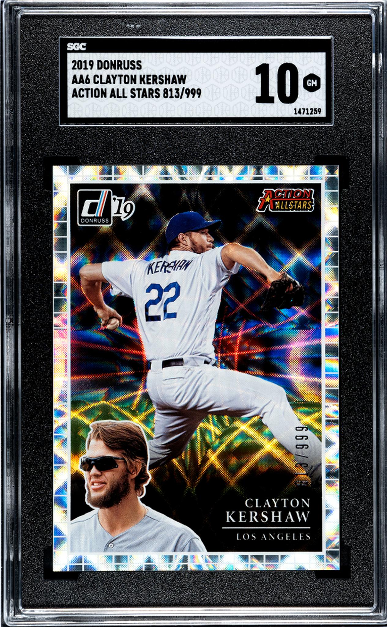 2019 Panini Donruss Action All Stars Clayton Kershaw #AA6 /999 SGC 10