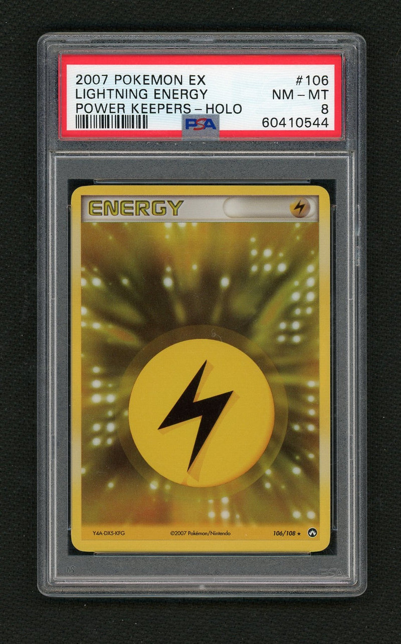 2007 Power Pokemon Ex Keepers Lightning Energy #106 PSA 8