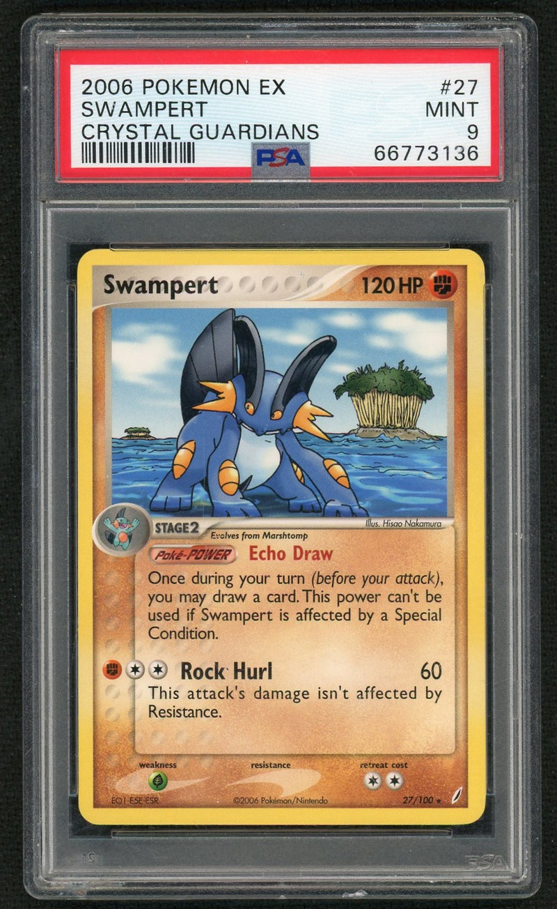 2006 Pokemon Ex Crystal Guardians Swampert #27 PSA 9