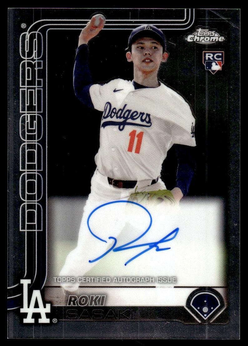 2025 Topps Chrome RA-ROKI Sasaki Rookie VG Los Angeles Dodgers Auto