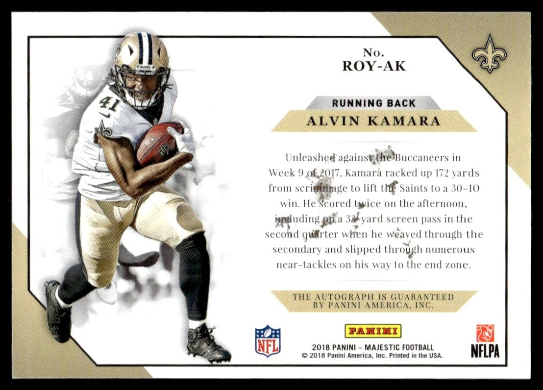 2018 Panini Majestic Royal Signatures Gold Alvin Kamara #ROY-AK Auto /25