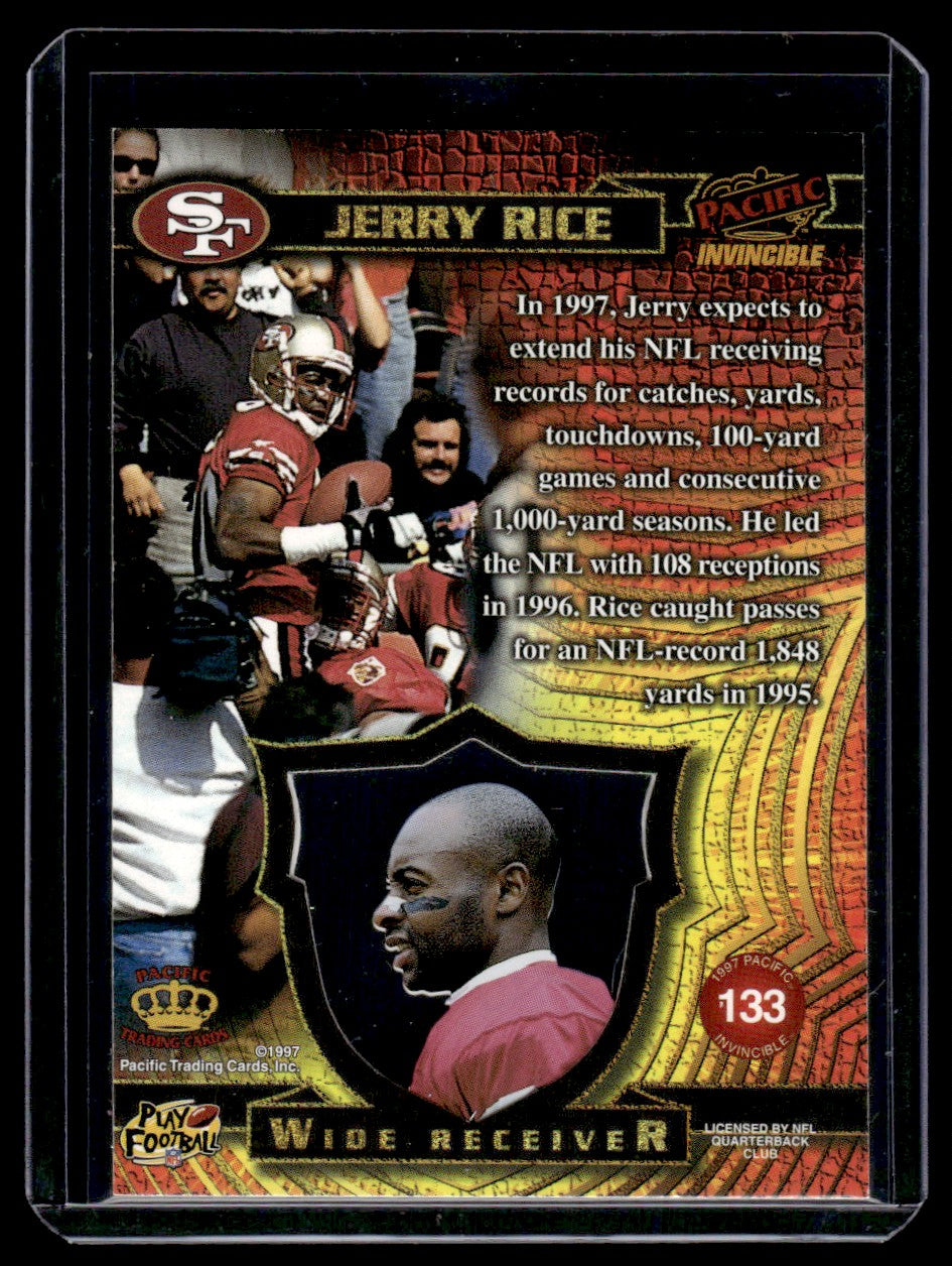 1997 Pacific Invincible 133 Jerry Rice San Francisco 49ers