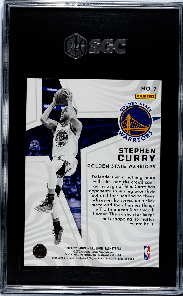 2021-22 Panini Illusions #7 Stephen Curry Shining Stars Emerald SGC 10