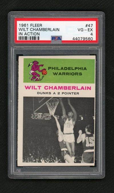 1961 Fleer Wilt Chamberlain In Action #47 PSA 4