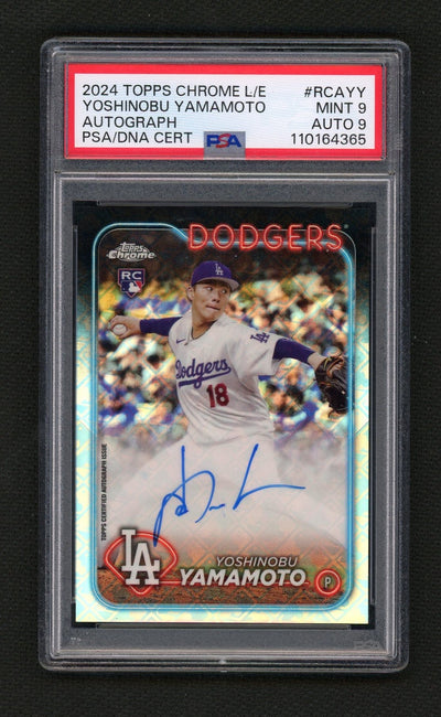 2024 Topps Chrome Logofractor Autographs Yoshinobu Yamamoto #RCAYY PSA 9