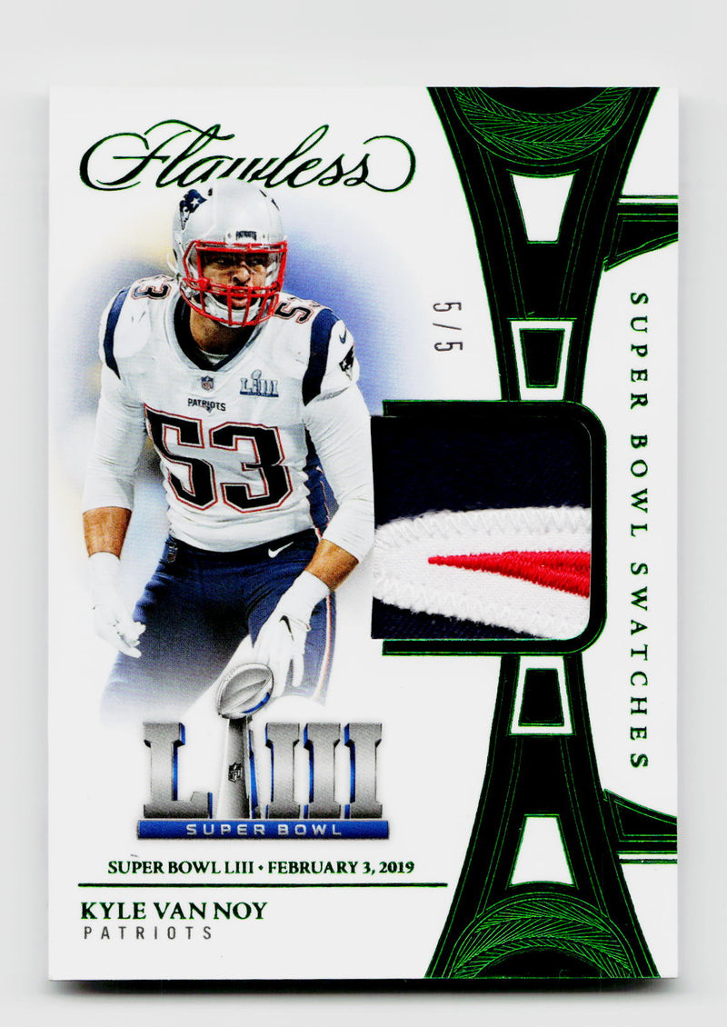 2025 Flawless #SBS-KVN Kyle Van Noy Super Bowl Swatches Emerald 3-Color Patch /5 SSP