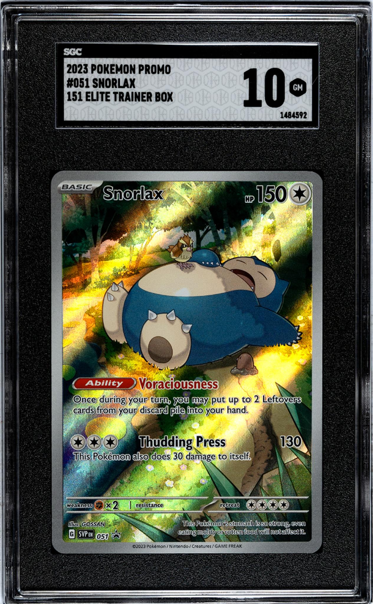 2023 Pokemon Promo #051 Snorlax Elite Trainer Box SGC 10