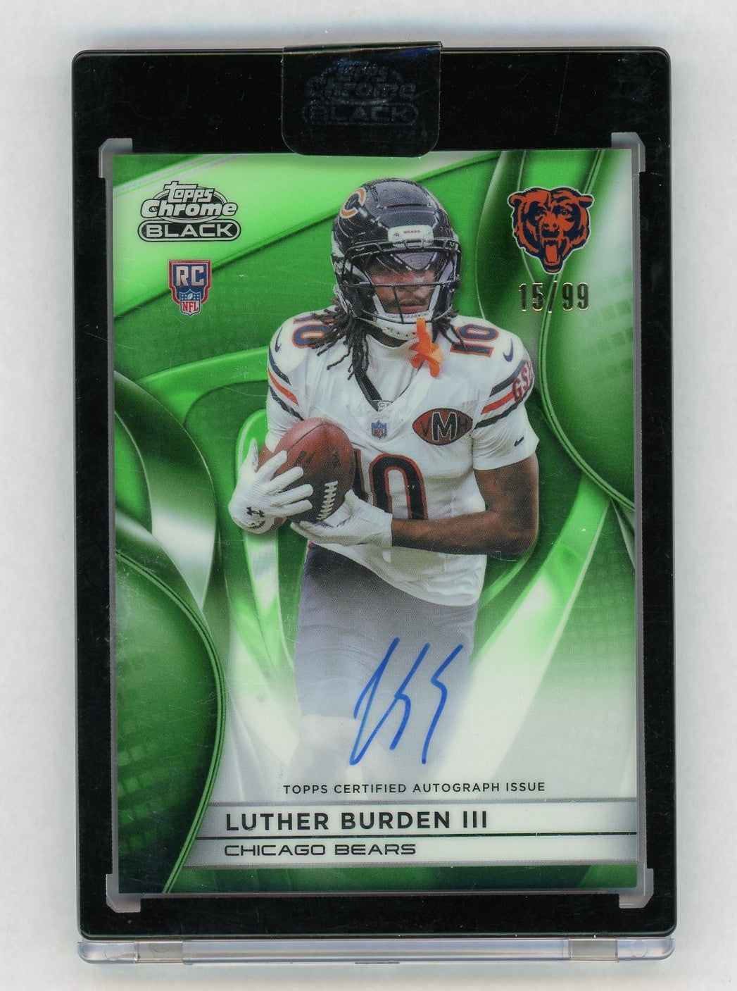 2025 Topps Chrome Black Luther Burden III Rookie RC True Green Auto /99
