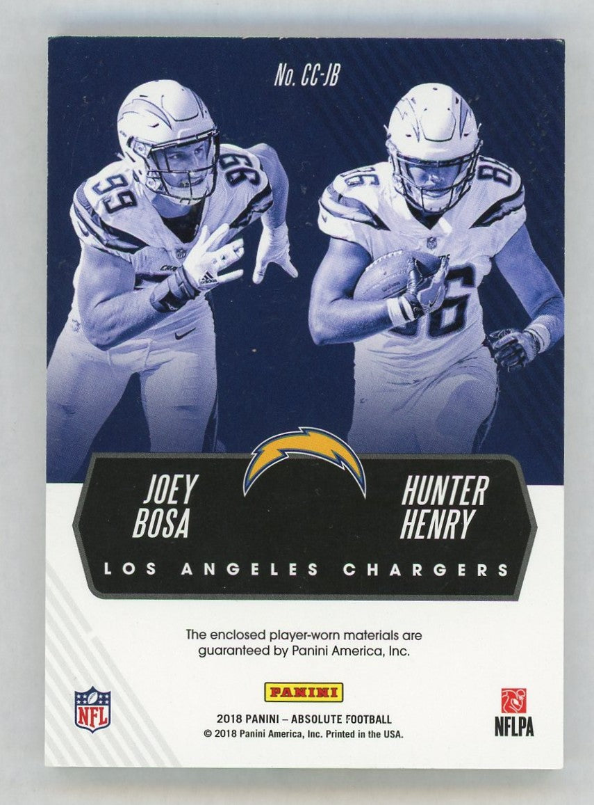 2018 Absolute #CC-JB Joey Bosa/Hunter Henry Cleat Combos Dual Player-Worn Patch /80 40/80