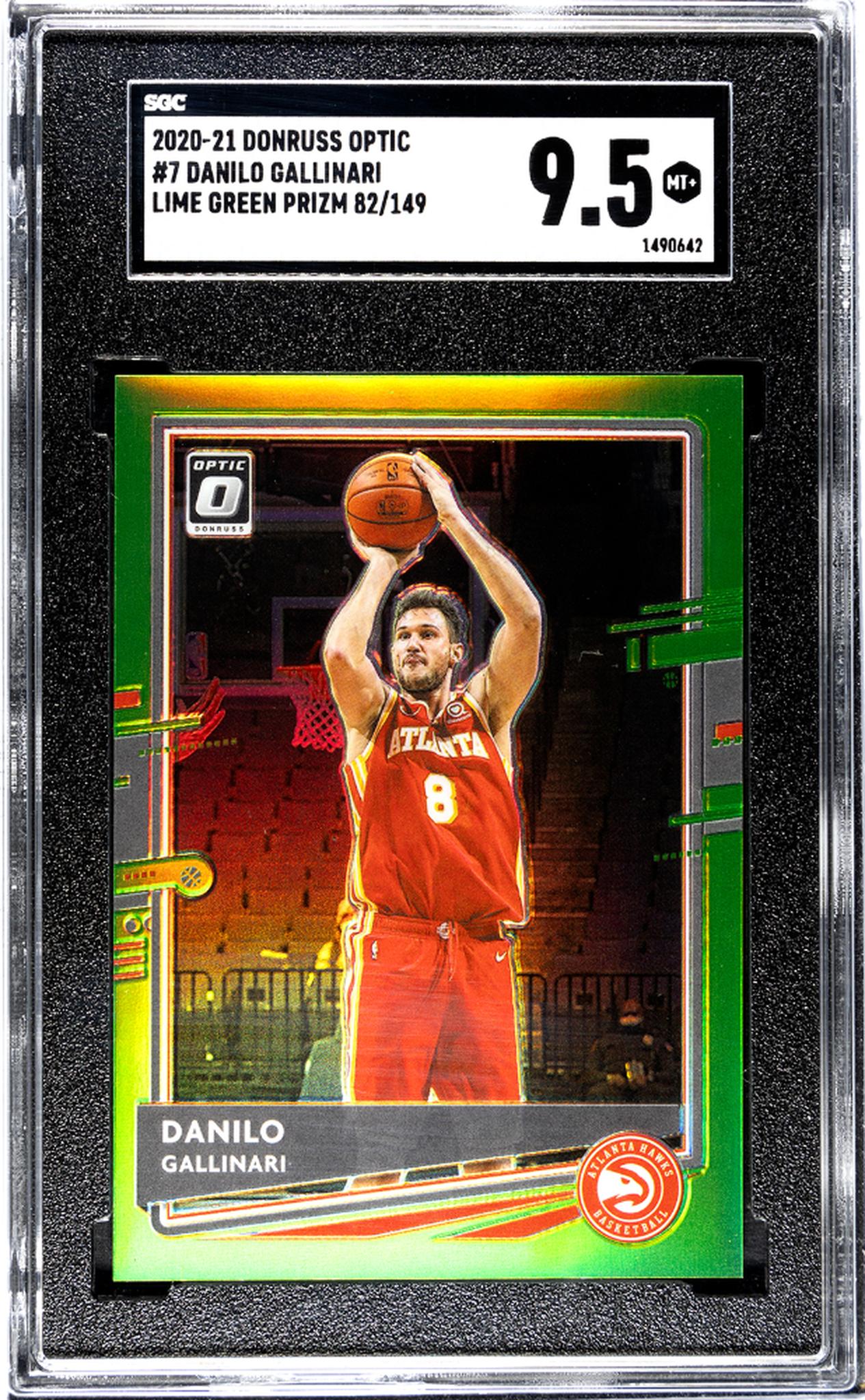 2020-21 Donruss Optic #7 Danilo Gallinari Lime Green Prizm 82/149 SGC 9.5