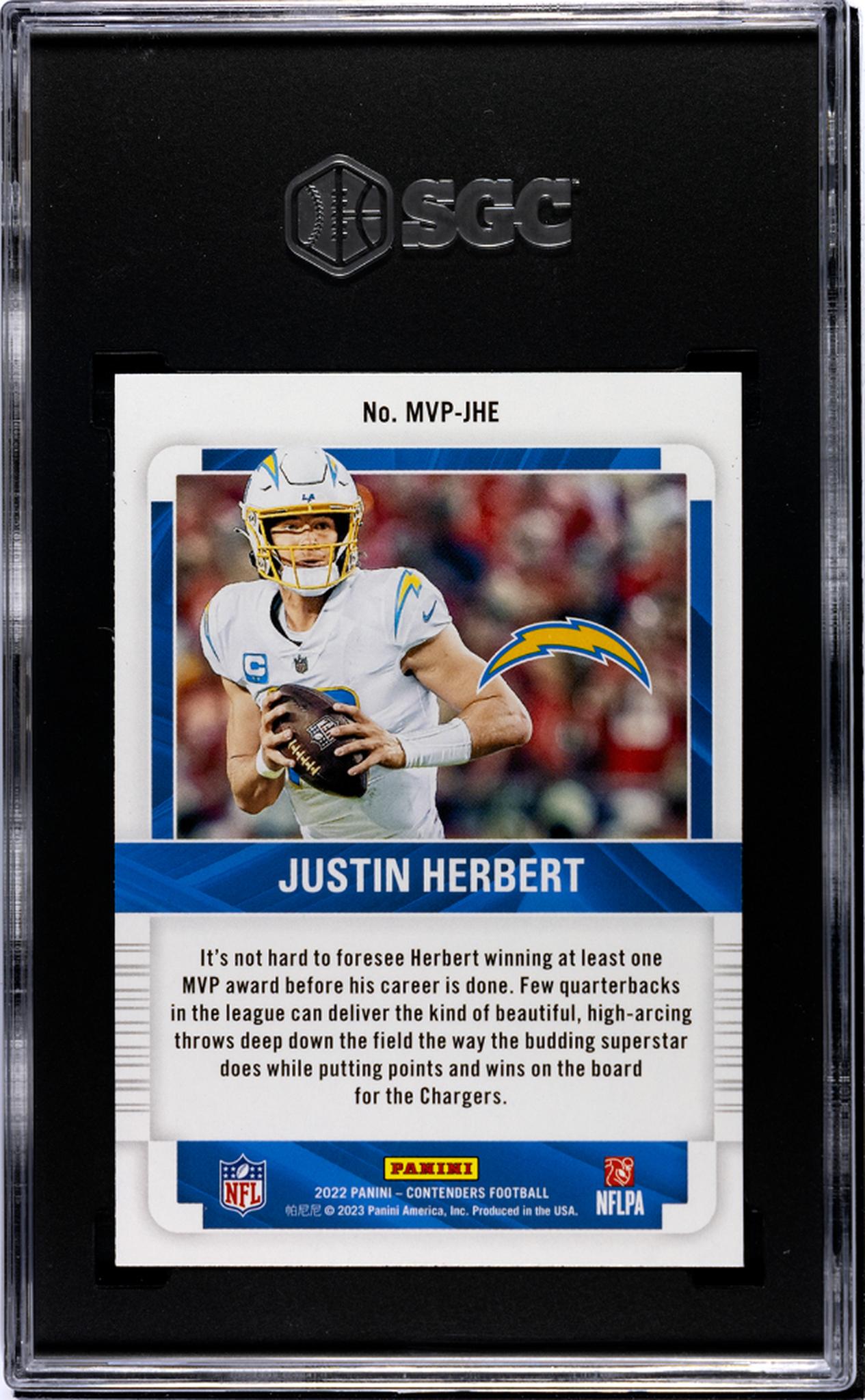 2022 Panini Contenders Emerald Justin Herbert #MVP-JHE SGC 9.5