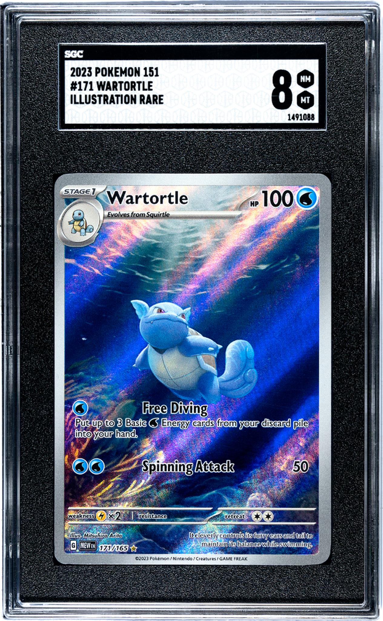2023 Pokémon Scarlet & Violet 151 Illustration Rare Wartortle #171/165 SGC 8