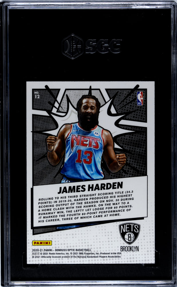 2020-21 Donruss Optic #12 James Harden My House! SGC 8