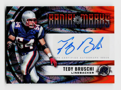 2024 Topps Resurgence #RM-TB Tedy Bruschi Radial Marks Orange Auto /25