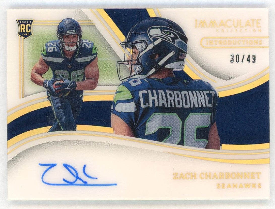 2023 Immaculate #II-ZCH Zach Charbonnet Rookie RC Introductions Auto /49