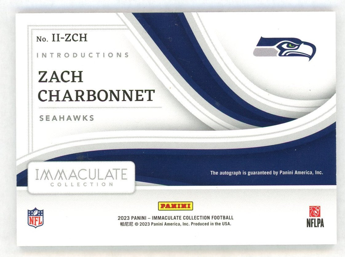 2023 Immaculate #II-ZCH Zach Charbonnet Rookie RC Introductions Auto /49