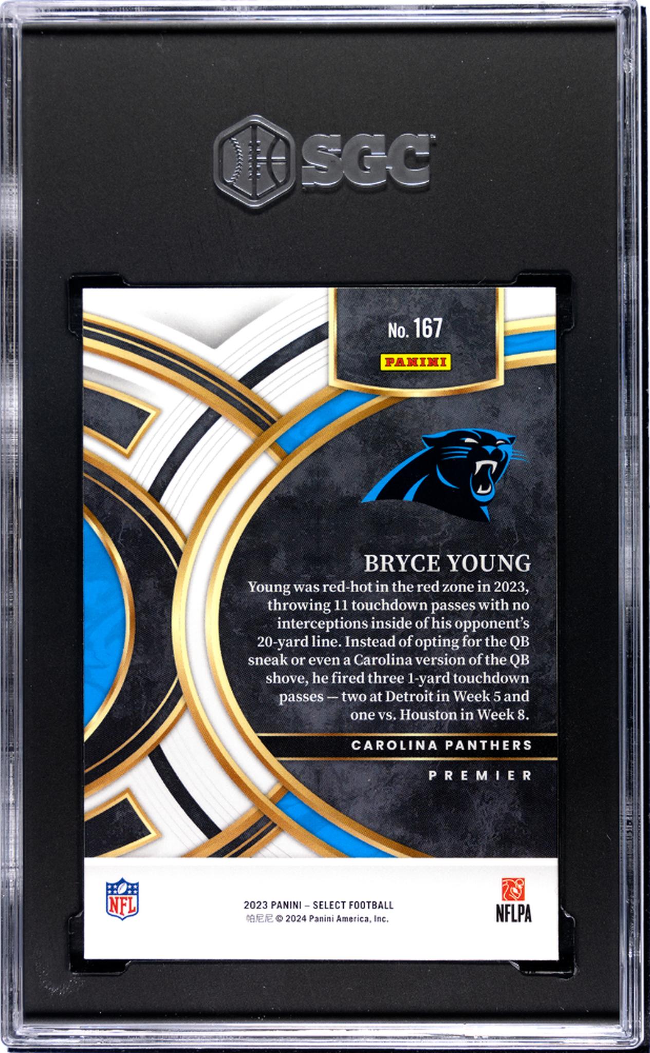 2023 Panini Select Premier Level Bryce Young #167 RC SGC 10
