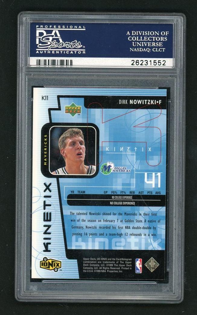 1998 Upper Deck Ionix Kinetix Dirk Nowitzki #K11 PSA 9