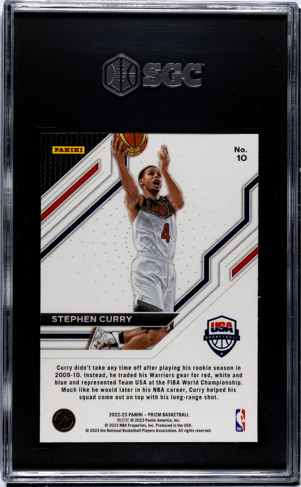 2022-23 Panini Prizm #10 Stephen Curry USA Basketball SGC 9.5