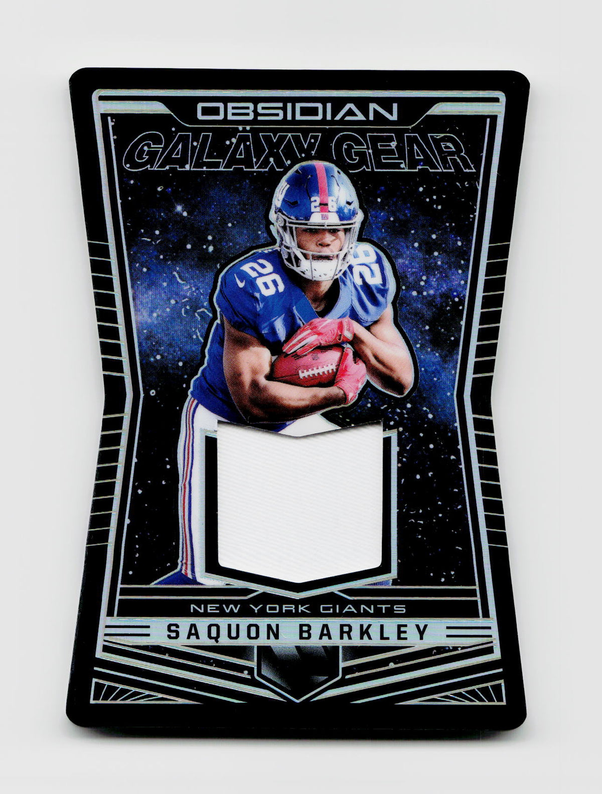 2018 Obsidian Saquon Barkley Galaxy Gear Player-Worn Patch Die-Cut /50